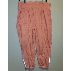 NWT Fabletics Pink Nylon Jogger Athletic Workout Pants Pockets Womens Size 2X
